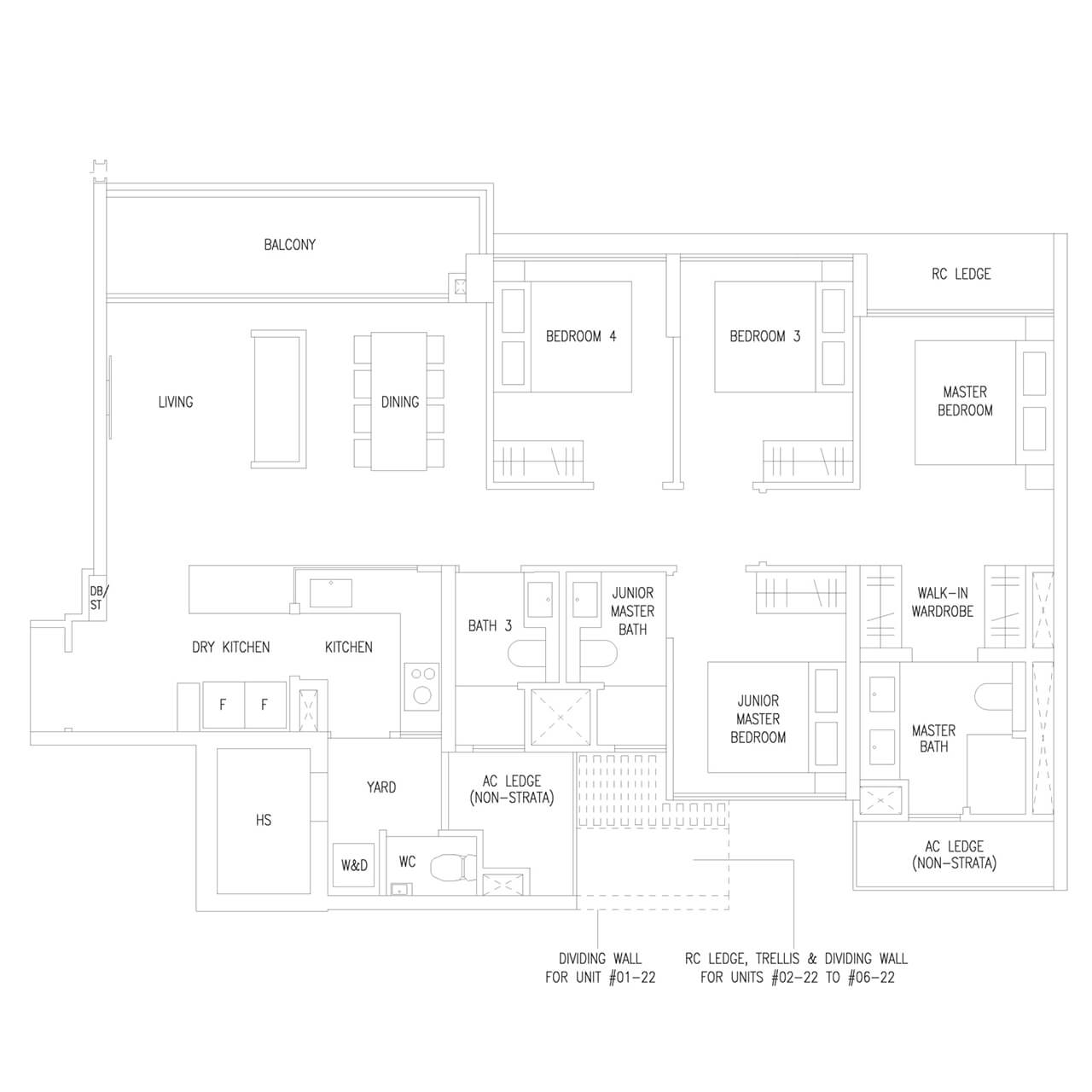 4 Bedroom Premium Type D4P 1227 sqft
