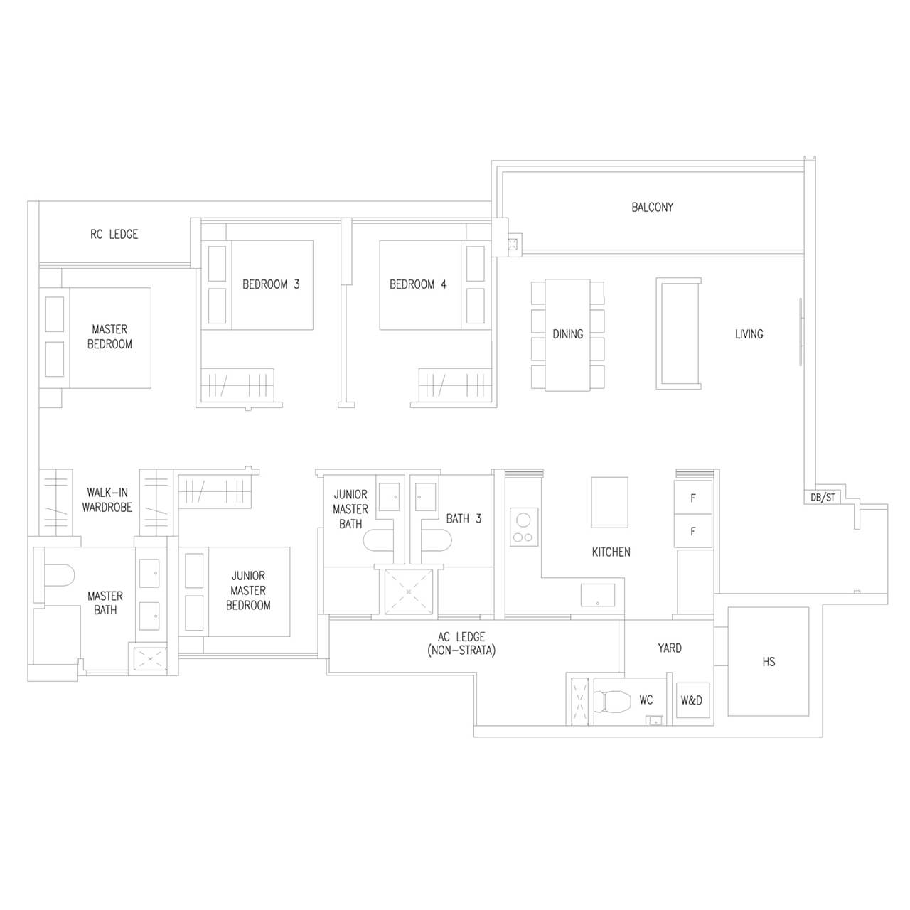 4 Bedroom Premium Type D5P 1249 sqft