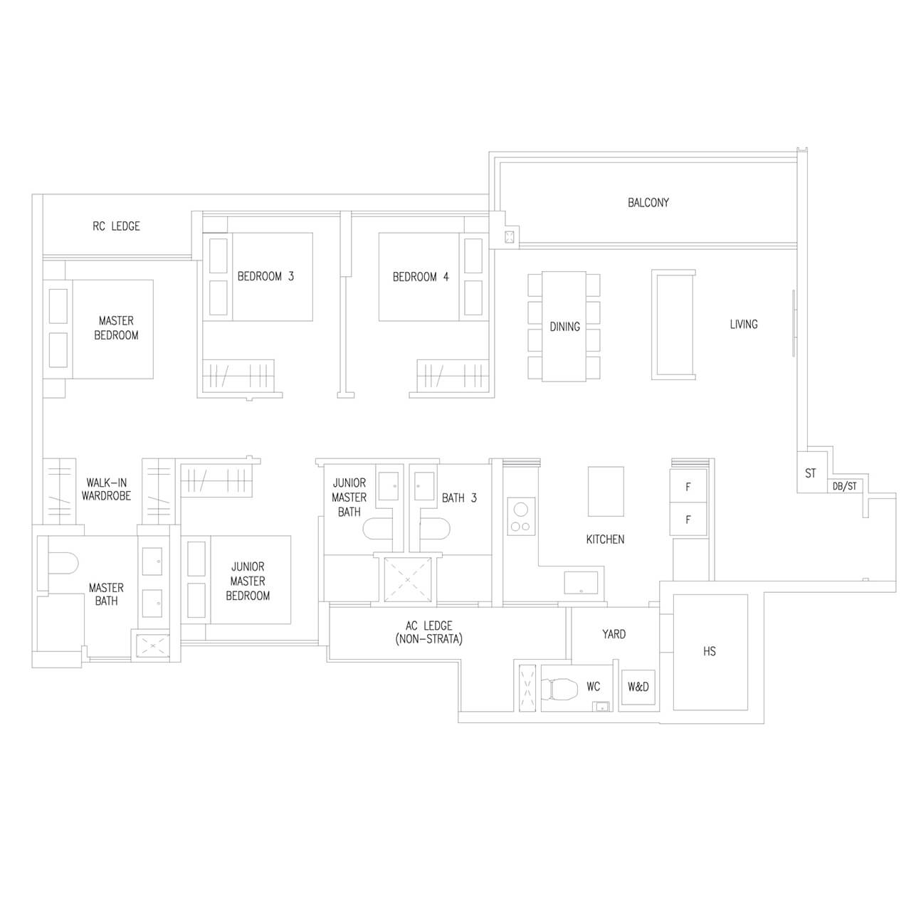 4 Bedroom Premium Type D6P 1259 sqft