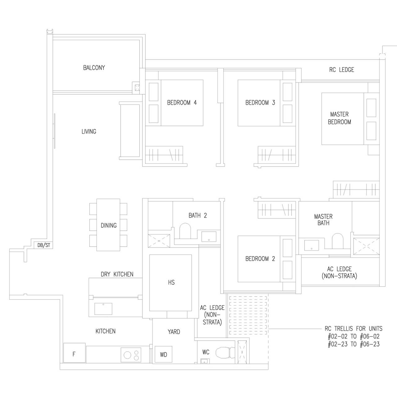 4 Bedroom Type D2 1087 sqft