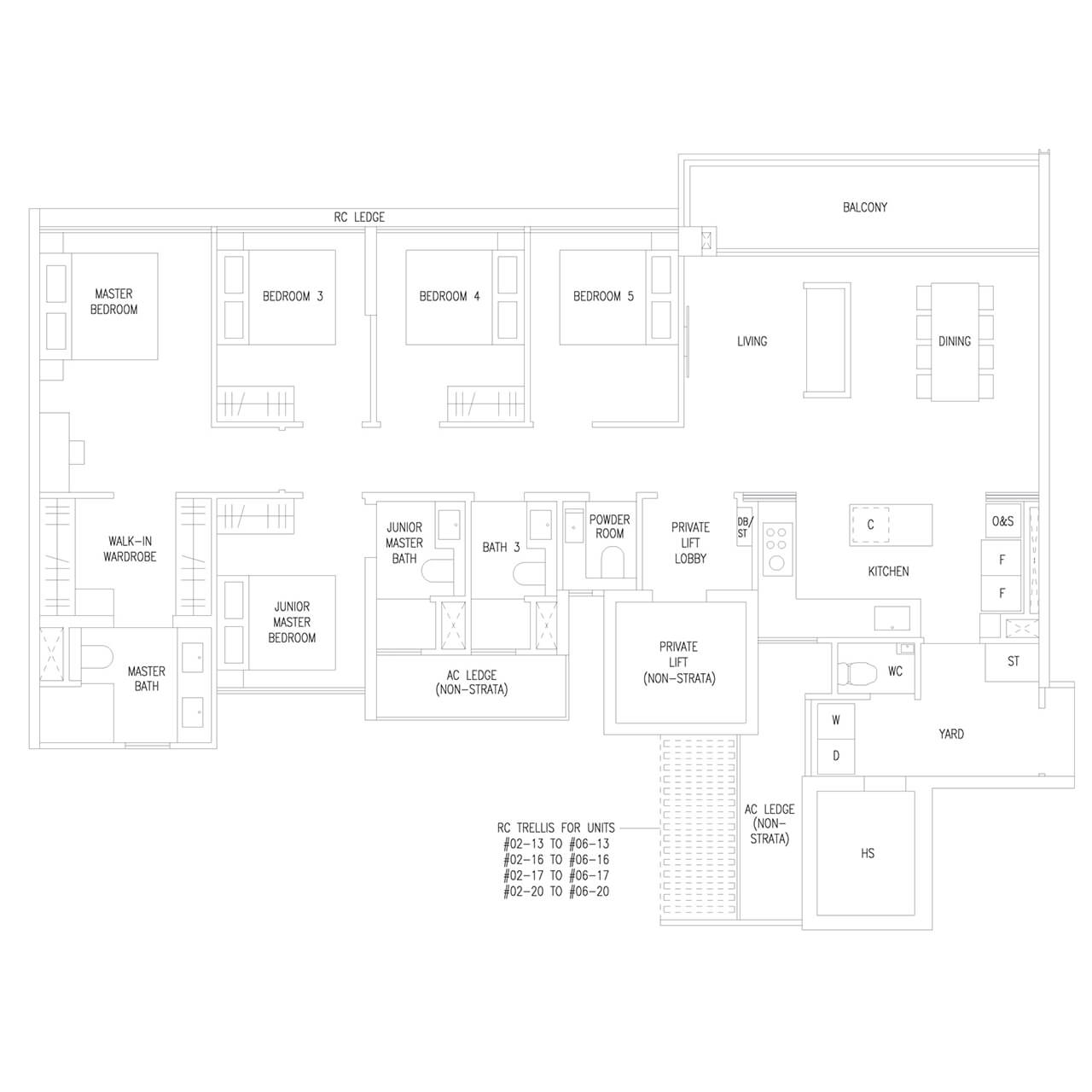 5 Bedroom Luxe Type E3L 1561 sqft