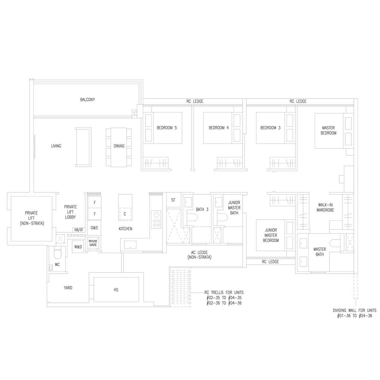 5 Bedroom Luxe Type E4L 1496 sqft