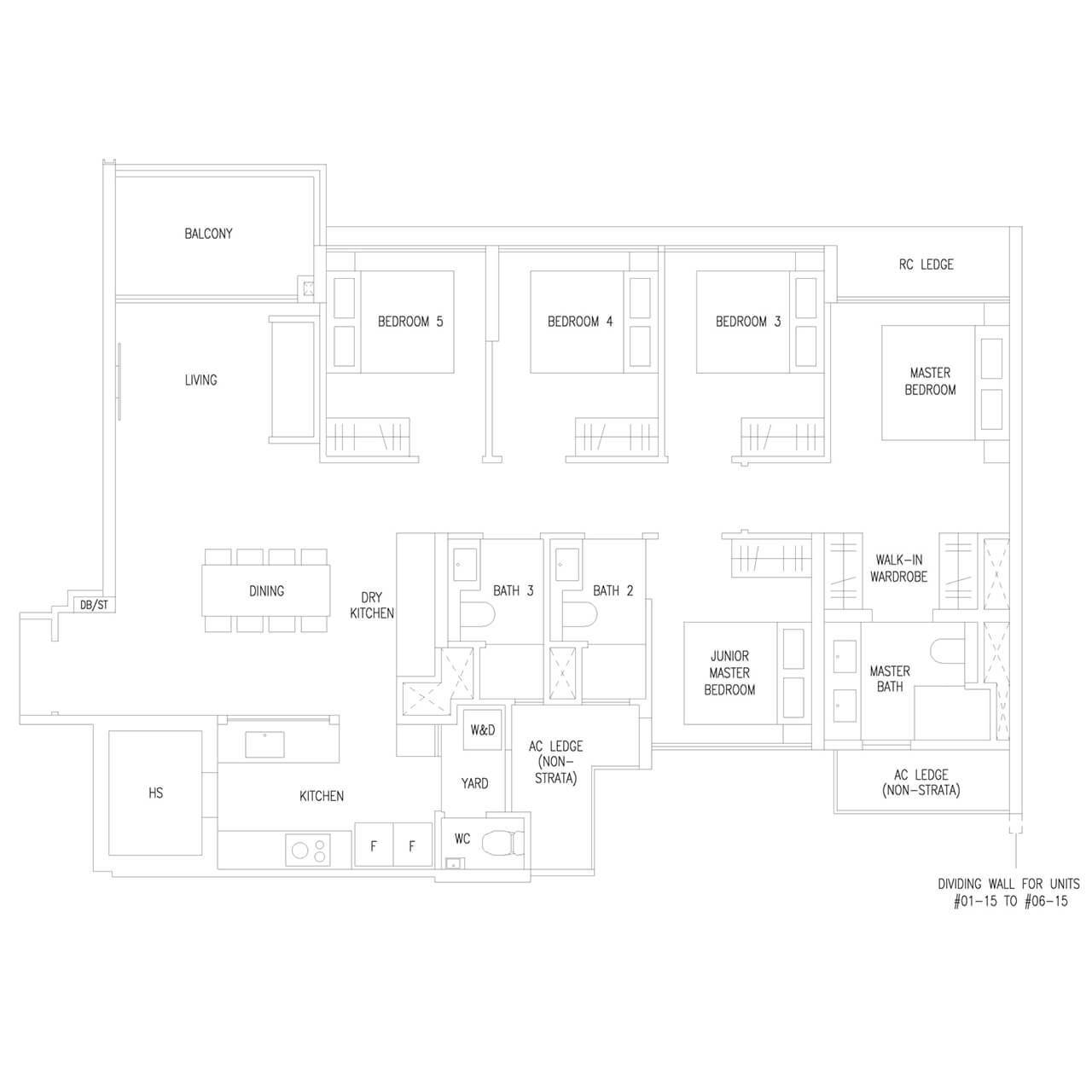 5 Bedroom Premium Type E1P 1335 sqft