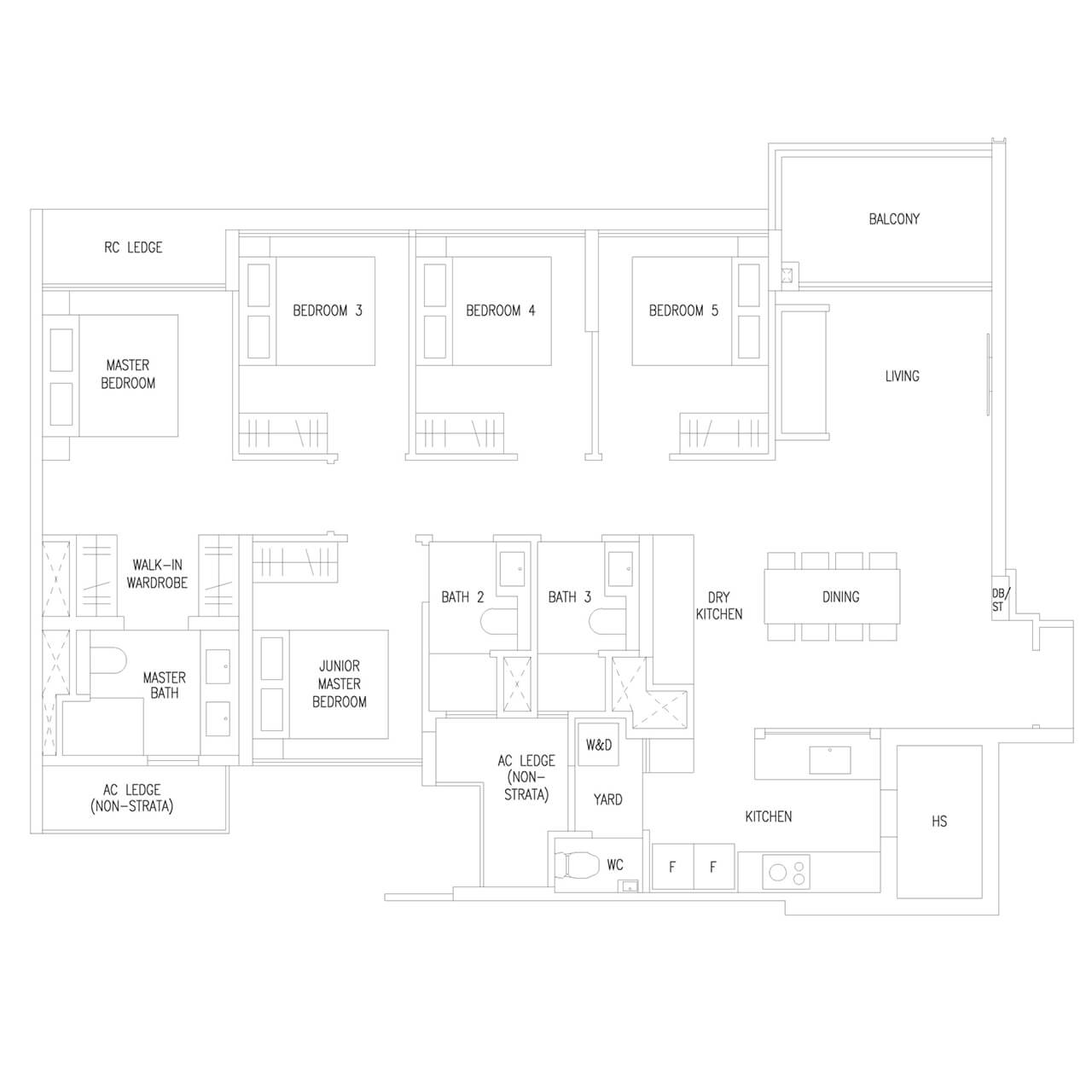 5 Bedroom Premium Type E2P 1324 sqft